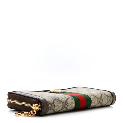 Gucci GG Supreme Monogram Web Ophidia Zip Around Wallet Brown 4 of 8