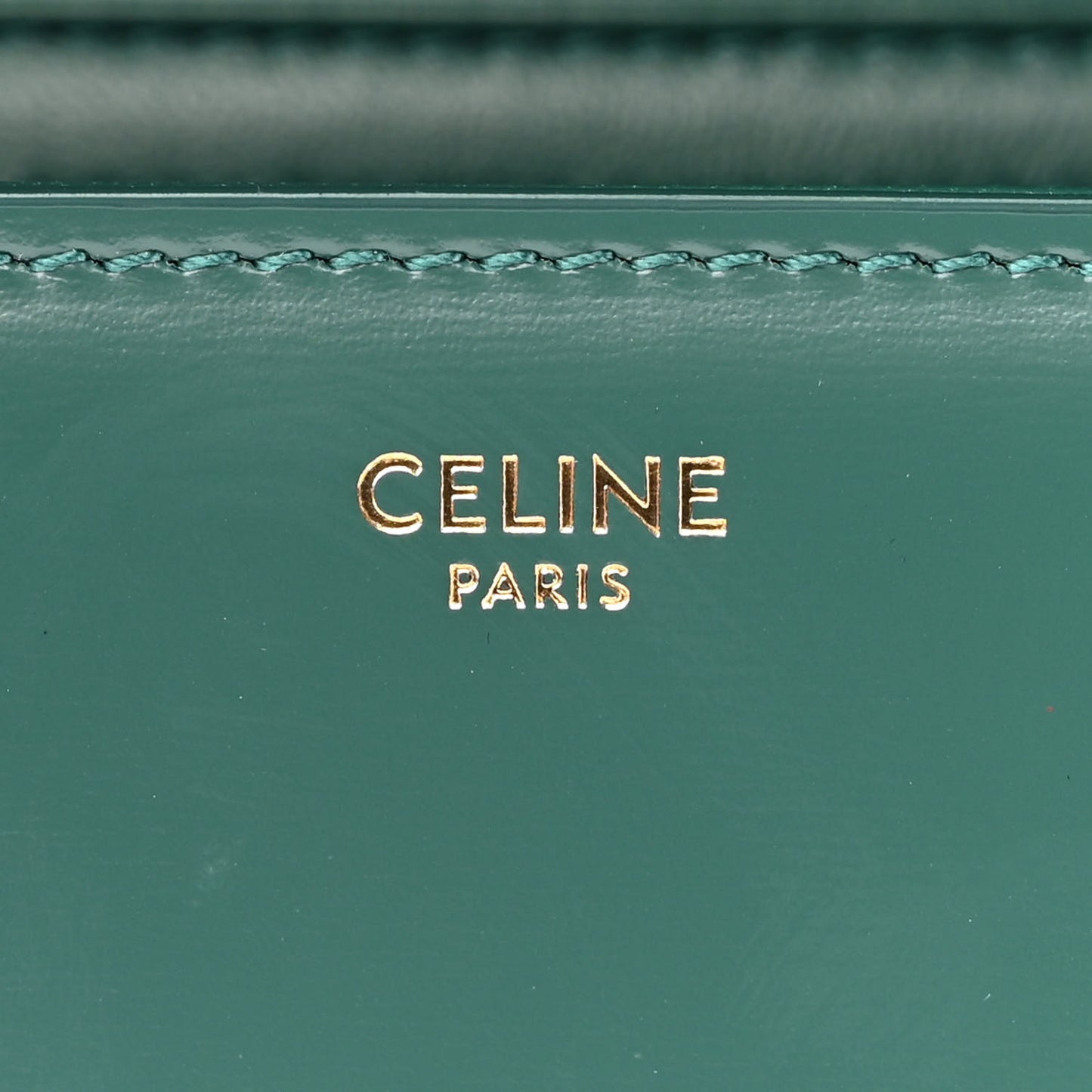 Shiny Calfskin Teen Cuir Triomphe Pine Green