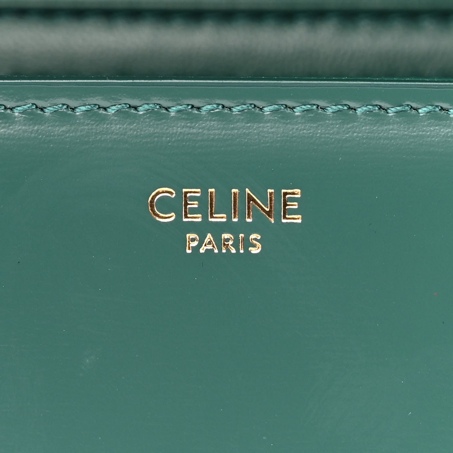Celine Shiny Calfskin Teen Cuir Triomphe Pine Green 6 of 11