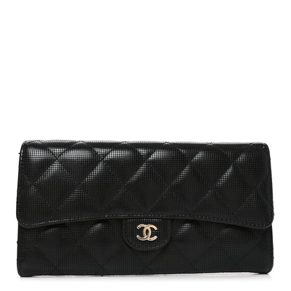 Chanel Calfskin Quilted Pixel Effect Large Flap Wallet Black 1 of 8