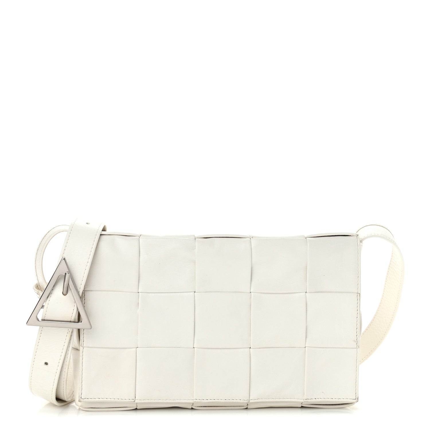Bottega Veneta Lambskin Maxi Intrecciato Cassette Crossbody Bag White 1 of 16
