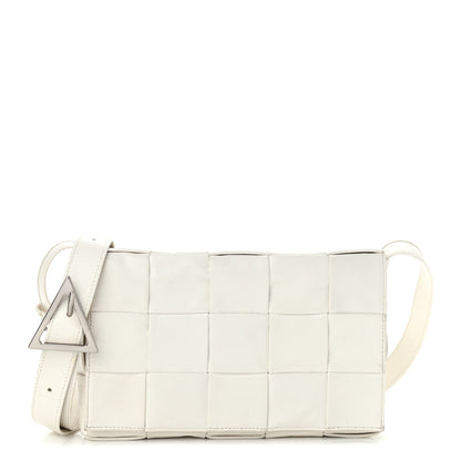 Bottega Veneta Lambskin Maxi Intrecciato Cassette Crossbody Bag White 1 of 16