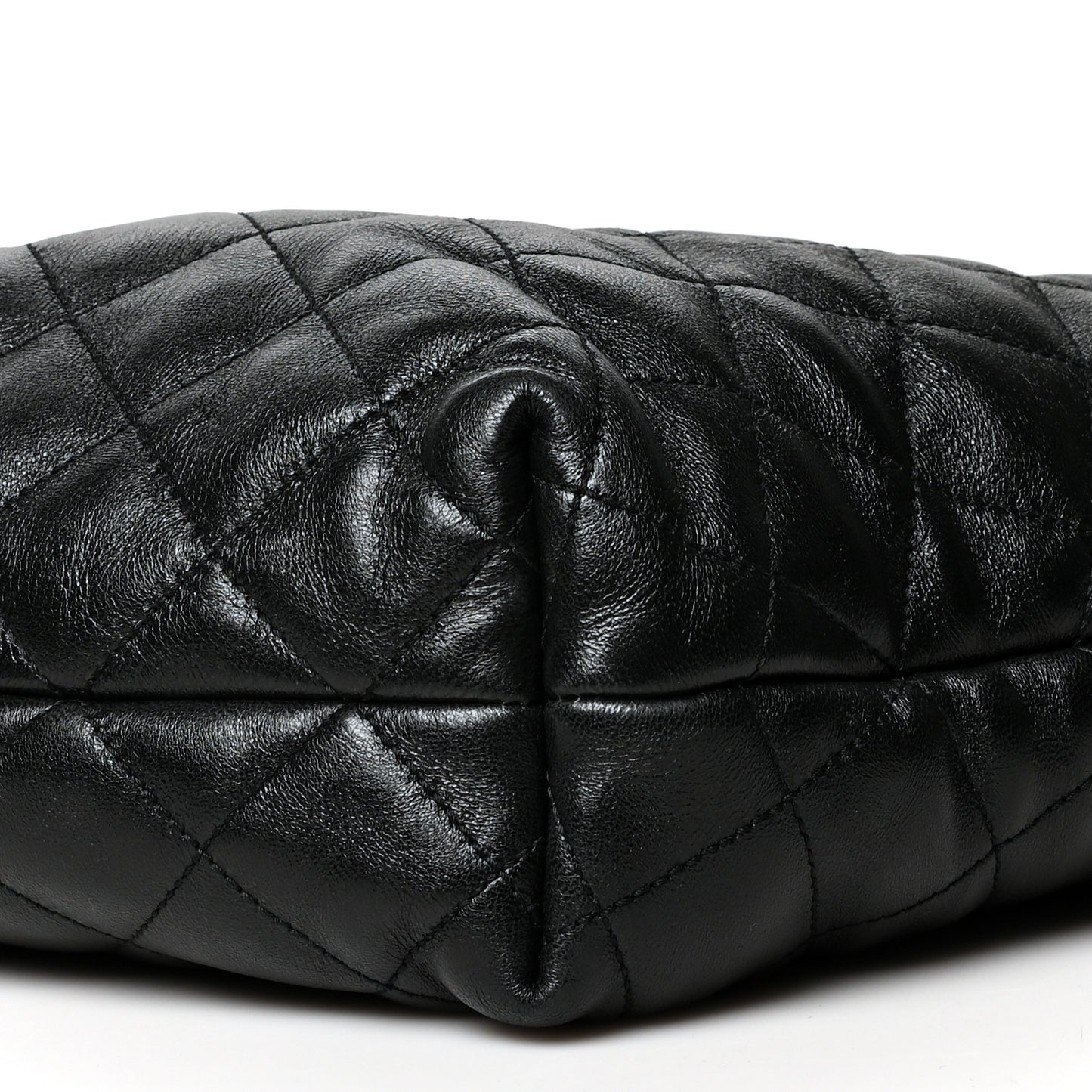 Lambskin Quilted Maxi Icare Shopping Tote Black