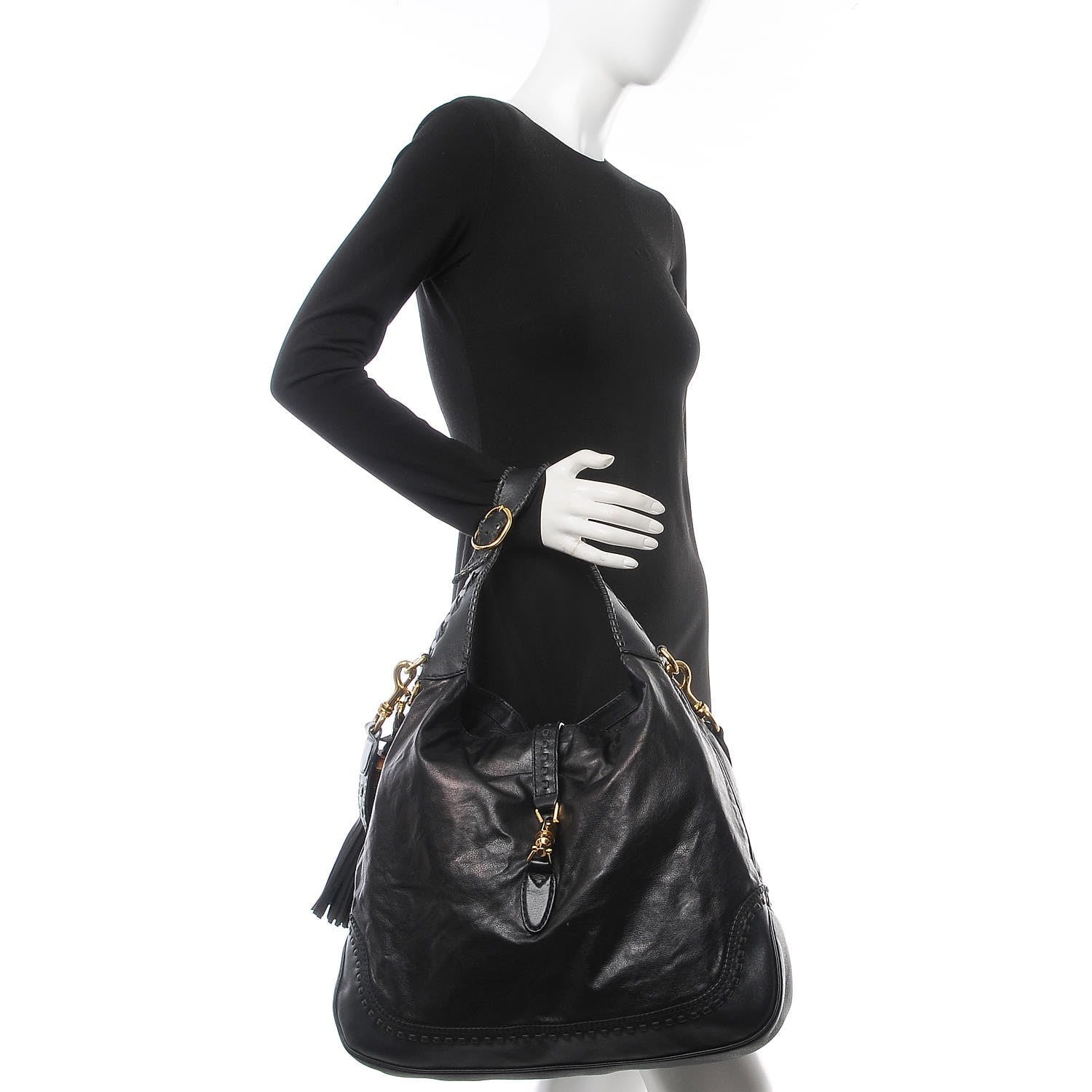 Gucci Calfskin Large New Jackie Hobo Black 2 of 8