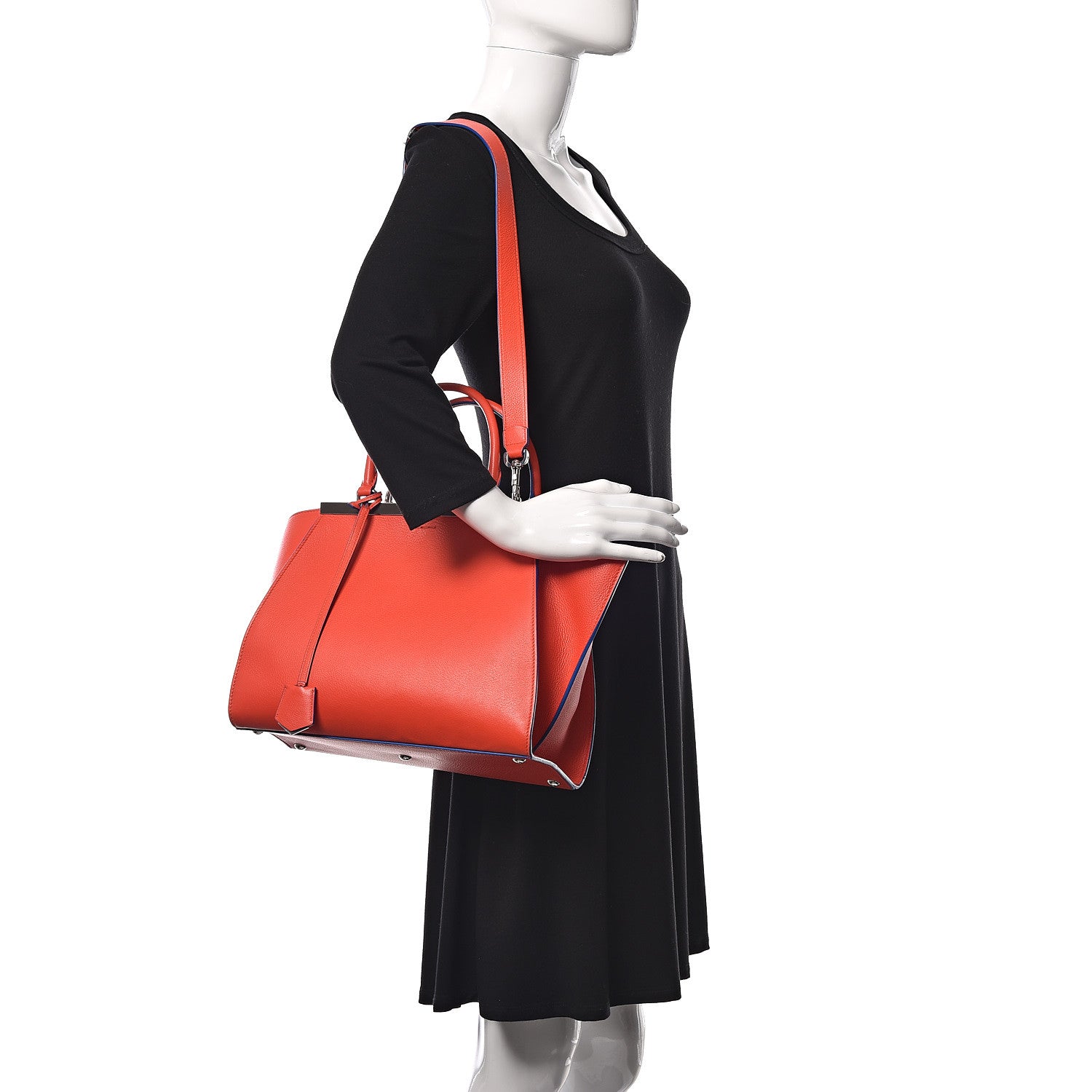 Fendi Vitello Dolce Shiny Nappa Petite 3Jours Tote Papavero 2 of 10