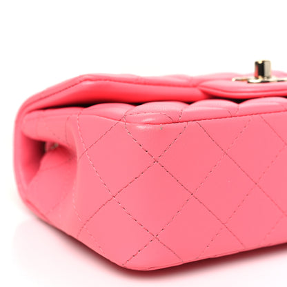 Chanel Lambskin Quilted Mini Rectangular Flap Pink 9 of 10
