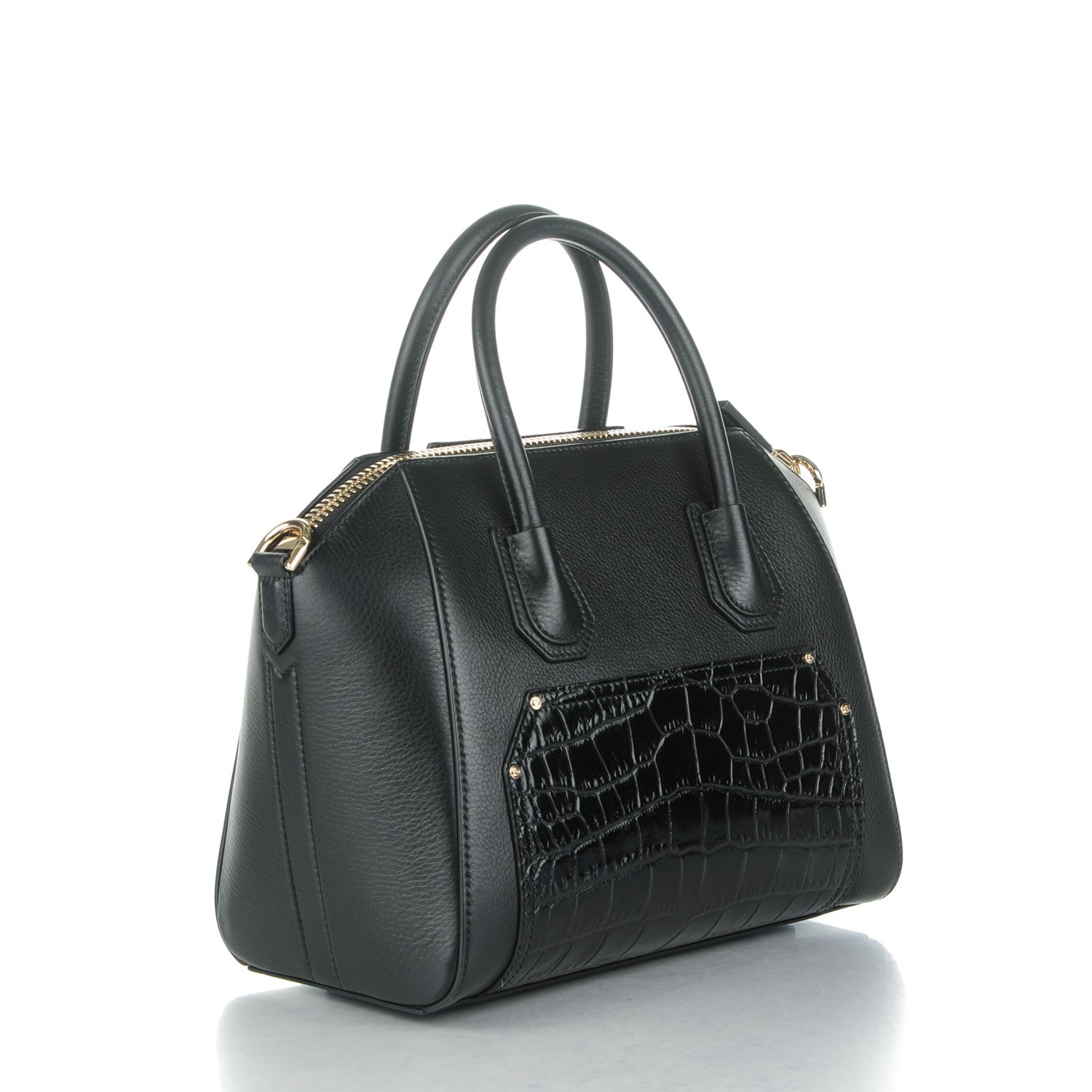 Givenchy Calfskin Crocodile Embossed Small Antigona Black 3 of 9