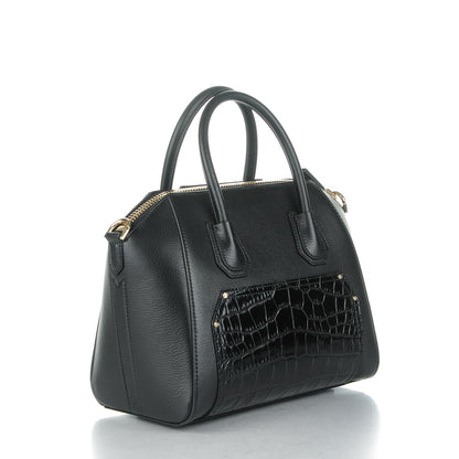 Givenchy Calfskin Crocodile Embossed Small Antigona Black 3 of 9