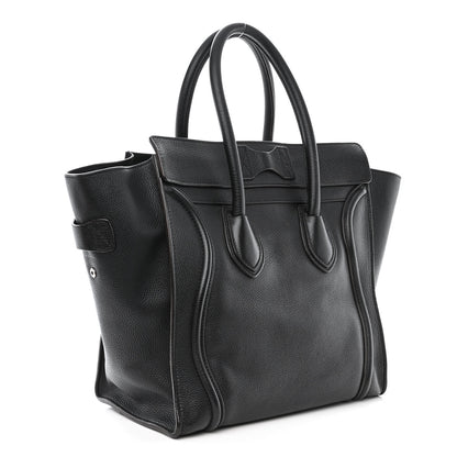 Celine Drummed Calfskin Mini Luggage Black 3 of 10