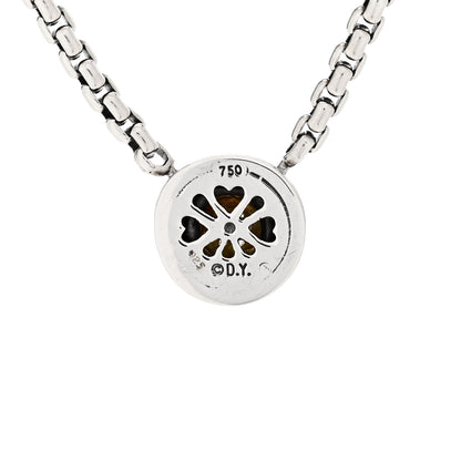 David Yurman Sterling Silver 18K Yellow Gold Diamond 12mm Pave Cookie Necklace 3 of 3