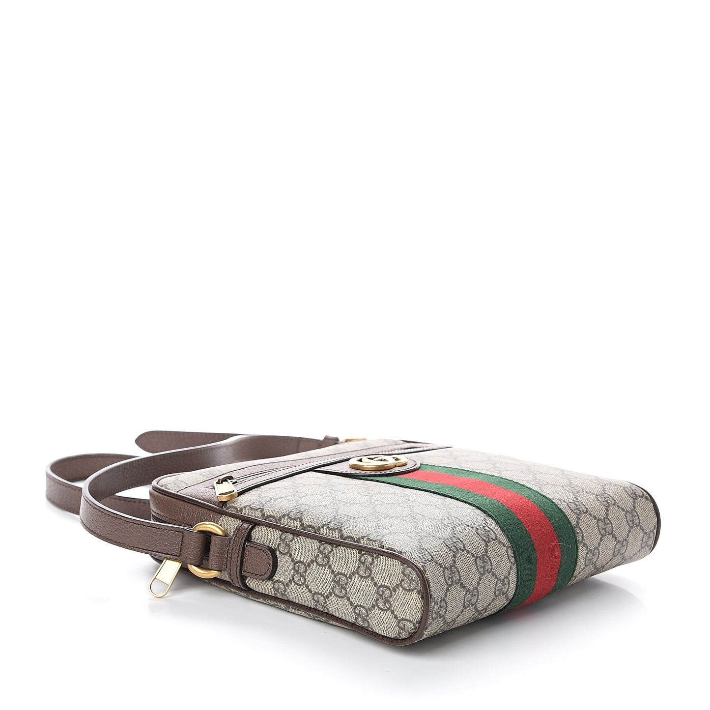 GG Supreme Monogram Web Small Ophidia Messenger Bag Brown