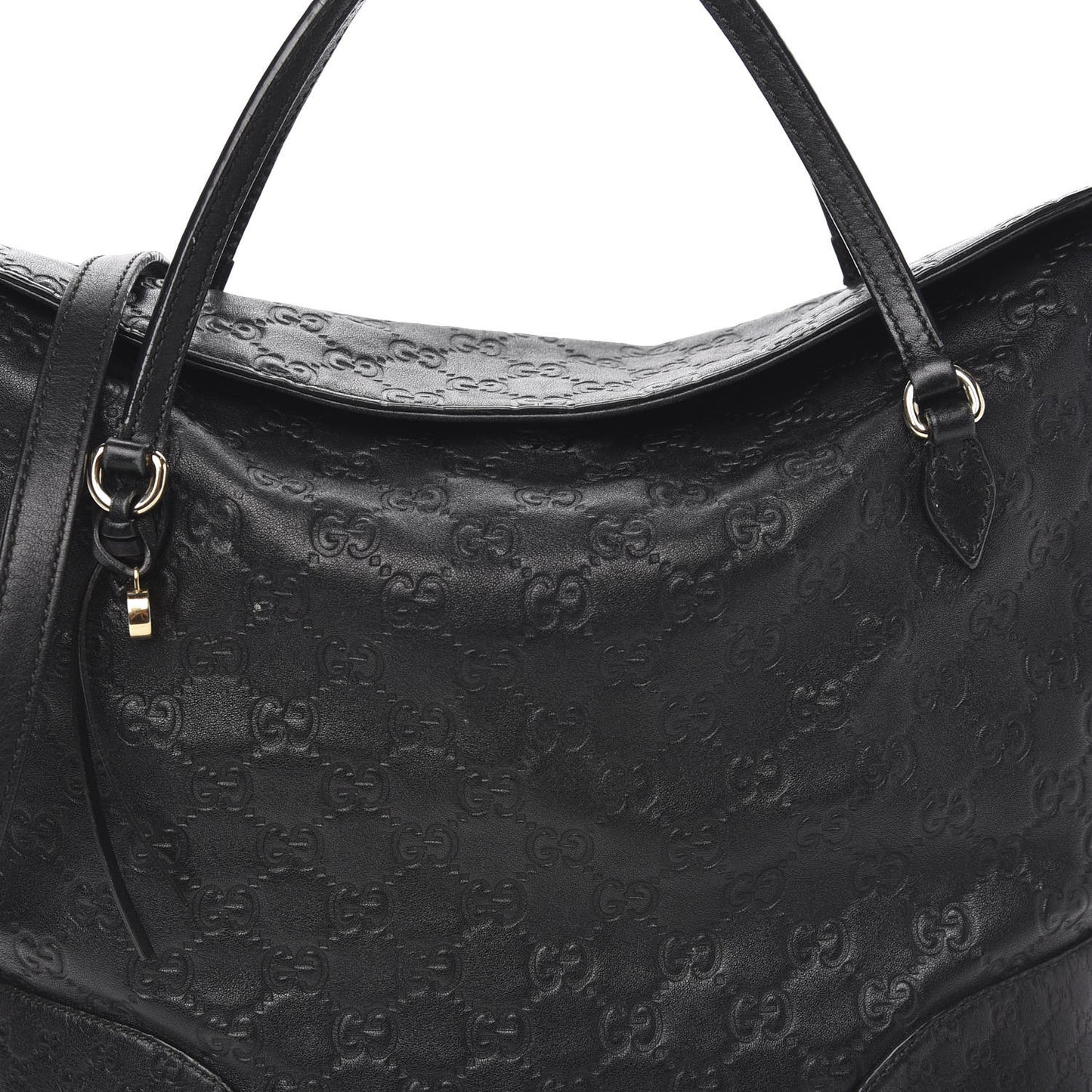 Guccissima Medium Bree Foldover Tote Black