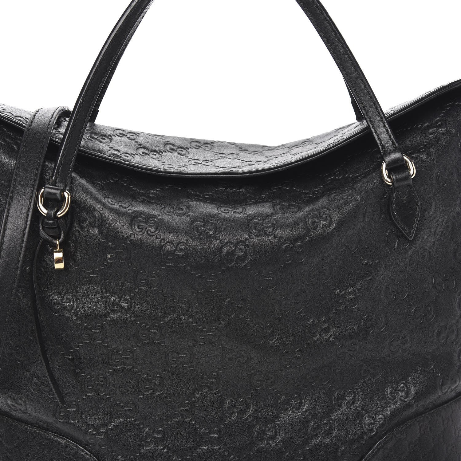 Gucci Guccissima Medium Bree Foldover Tote Black 12 of 12