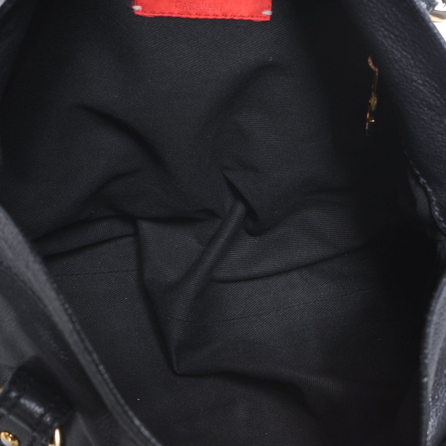 Leather Catch Satchel Black