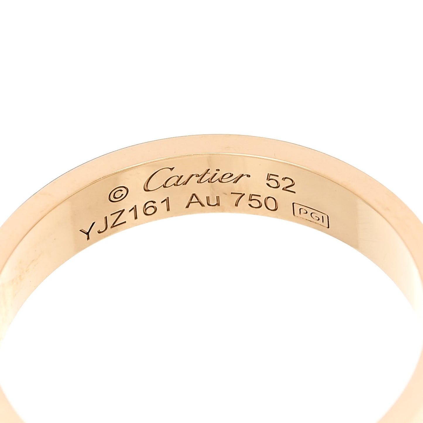18K Yellow Gold 3.5mm LOVE Wedding Band Ring 52 6