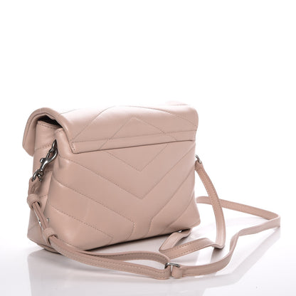 Saint Laurent Calfskin Y Quilted Monogram Toy Loulou Crossbody Bag Marble Pink 3 of 7