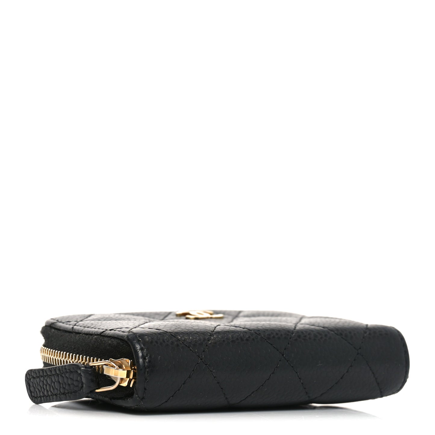 Caviar Quilted Zip Coin Purse Black