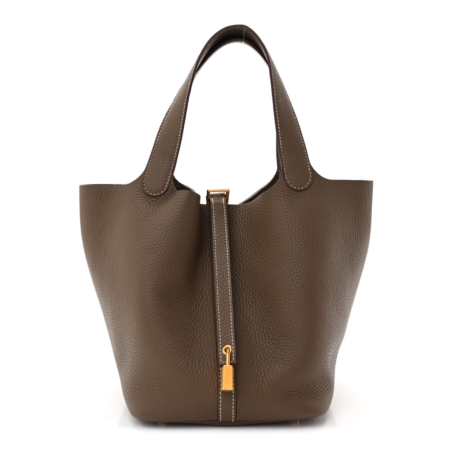 Hermes Taurillon Clemence Picotin Lock 22 MM Etoupe 1 of 12