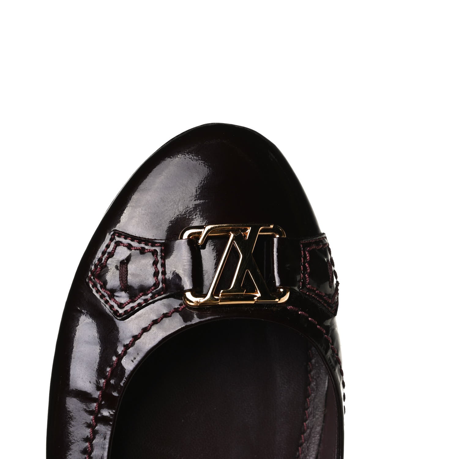 Louis Vuitton Patent Calfskin Oxford Ballerina Flats 40 Amarante 9 of 10