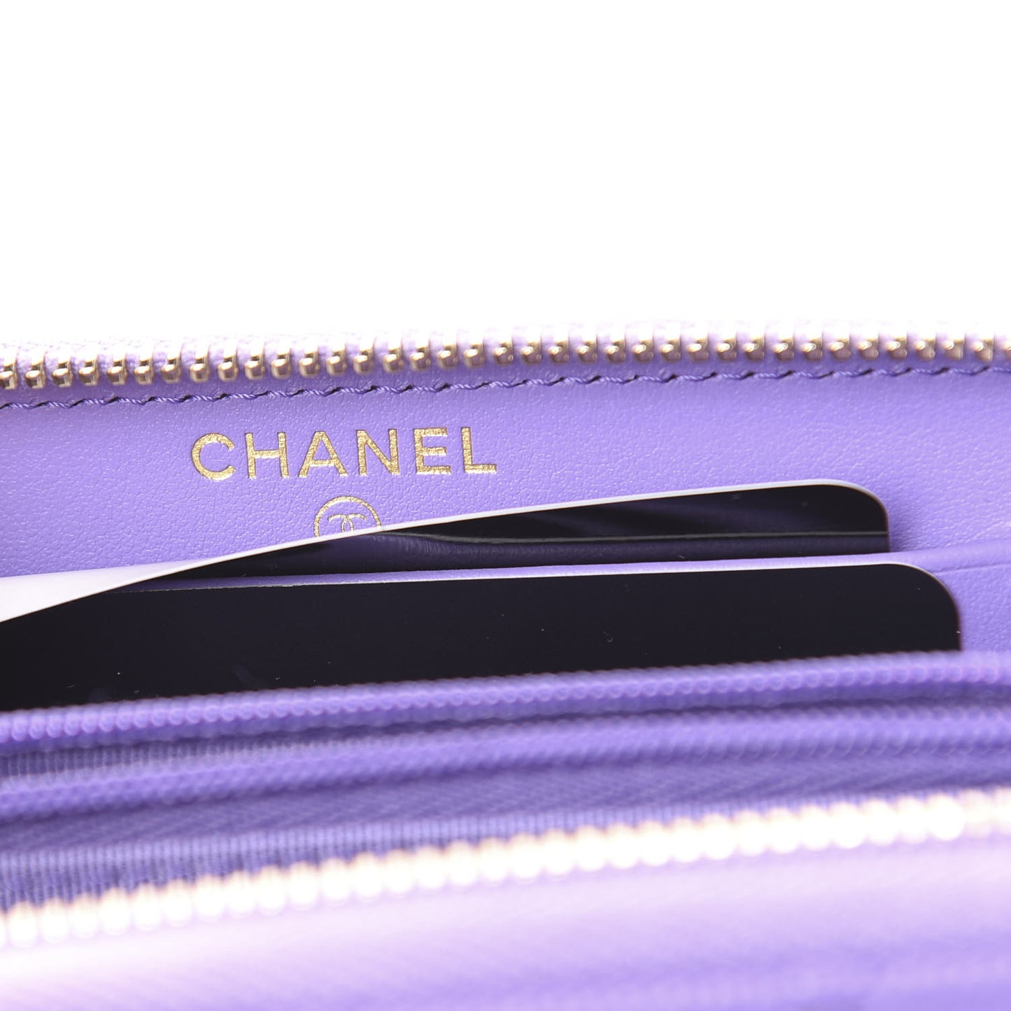 Caviar Quilted Large Gusset Zip Around Wallet Purple