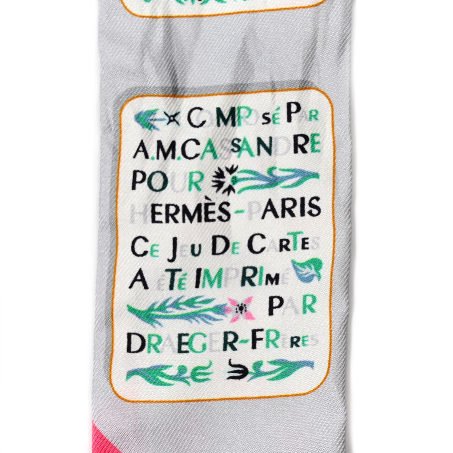 Hermes Silk Jeu de Cartes Twilly Gris Perle Rose Black 2 of 4
