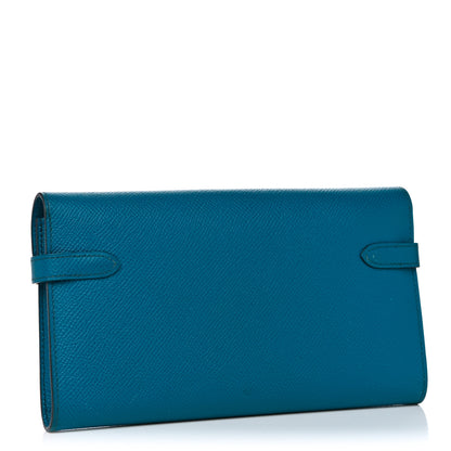 Hermes Epsom Kelly Longue Wallet Bleu Izmir 2 of 13