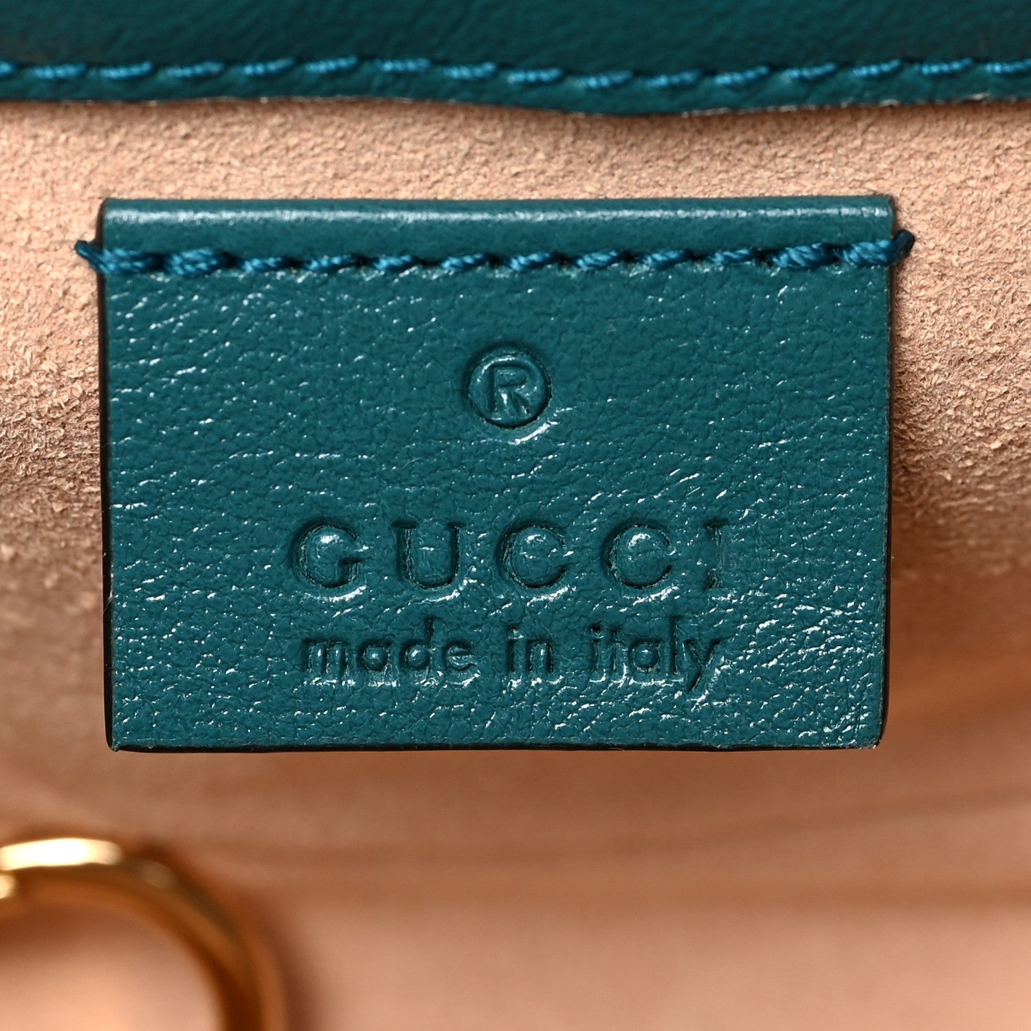 Gucci Azalea Calfskin Enamel Matelasse Diagonal Super Mini Torchon GG Marmont Shoulder Bag Imperial Blue Pavone 6 of 8
