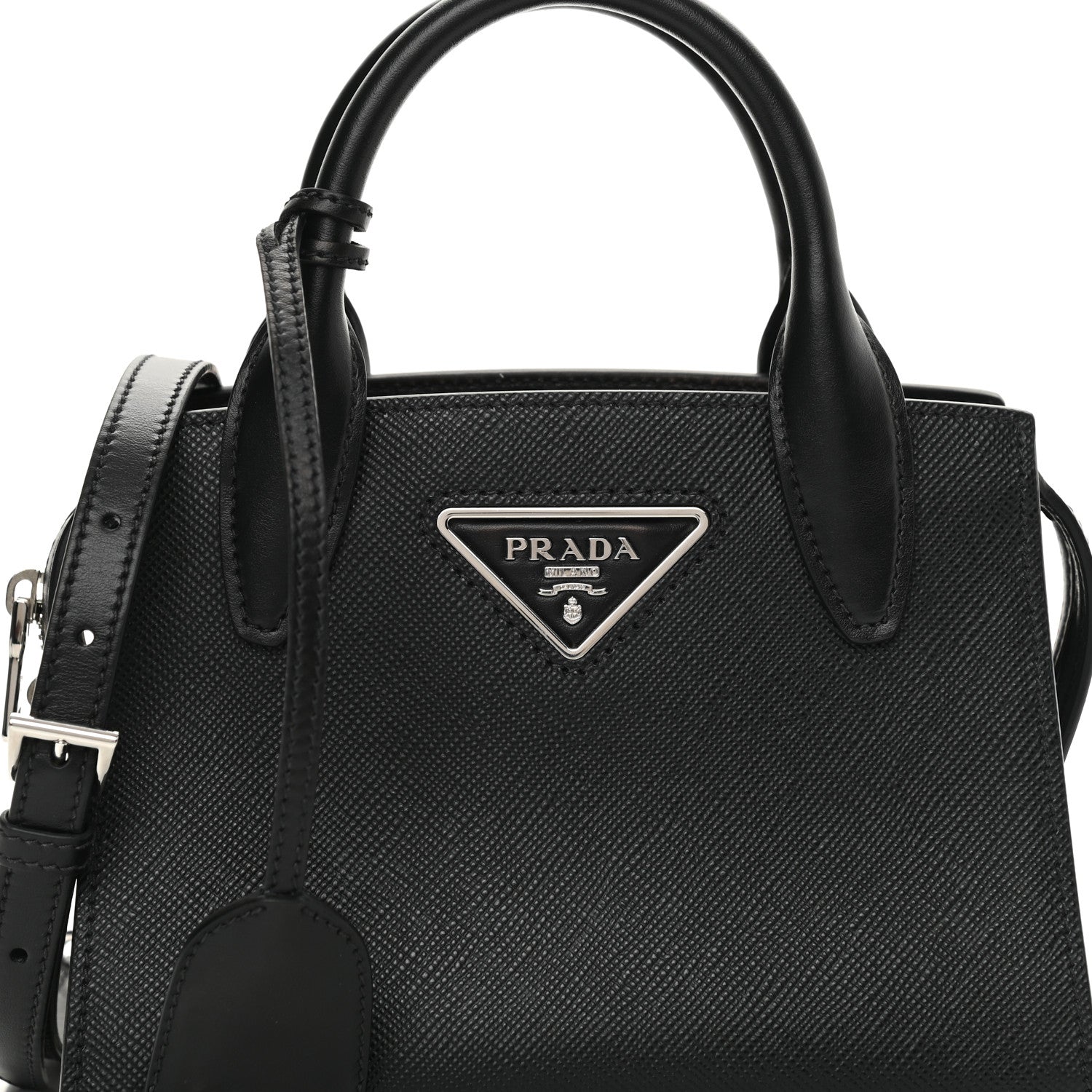 Prada Saffiano Cuir Calfskin Small Kristen Black 8 of 12
