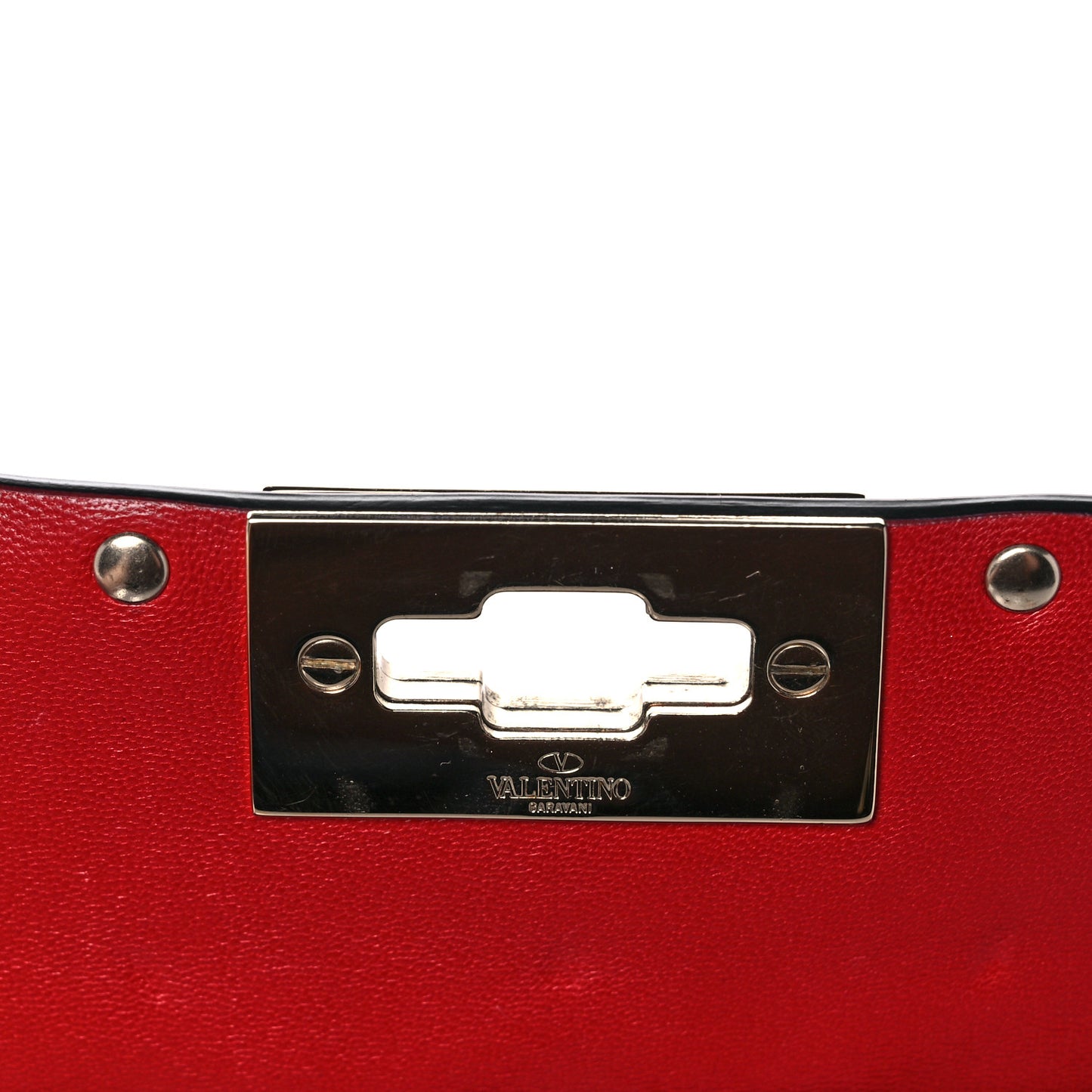 Nappa Rockstud Spike Wallet on Chain Rubino