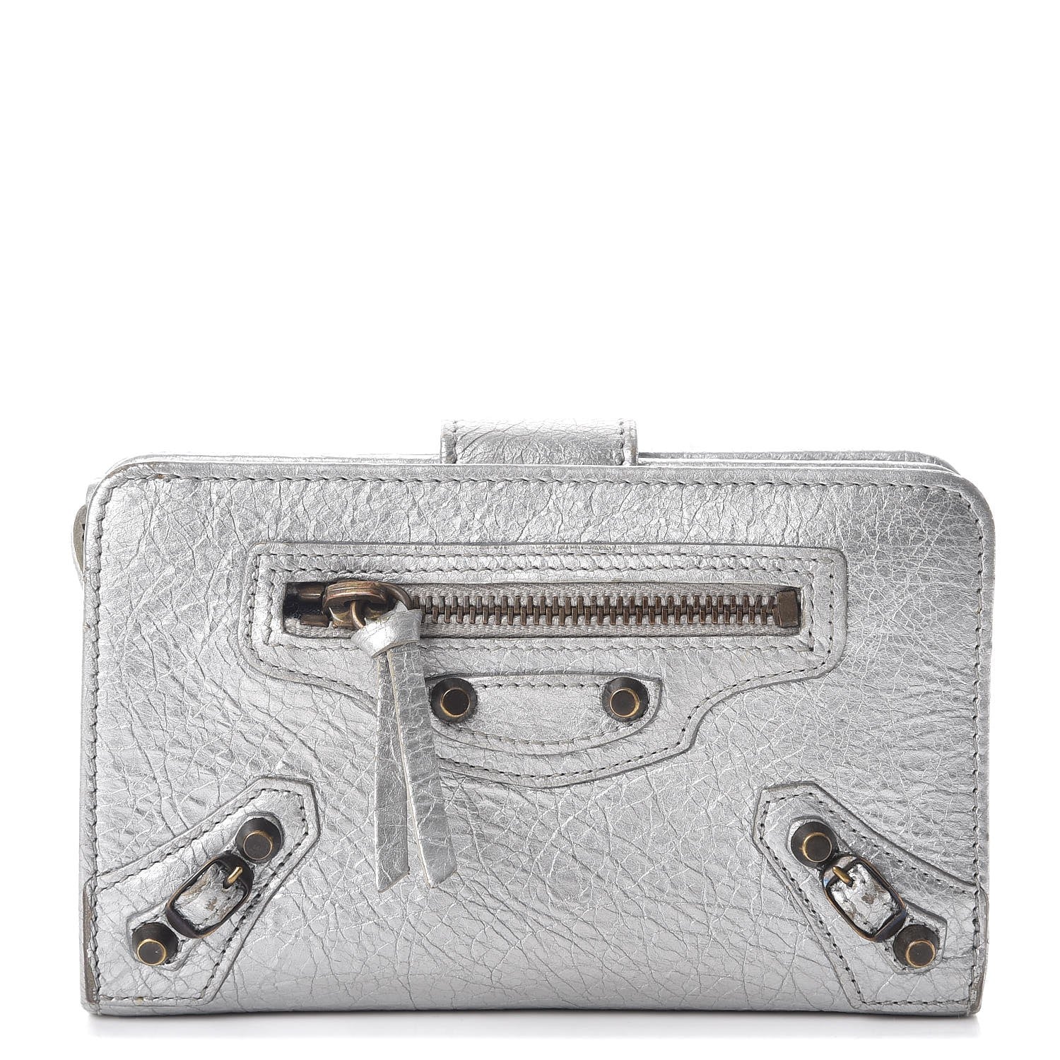 Balenciaga Agneau Classic Hardware Fold Wallet Gris Aluminum 1 of 11