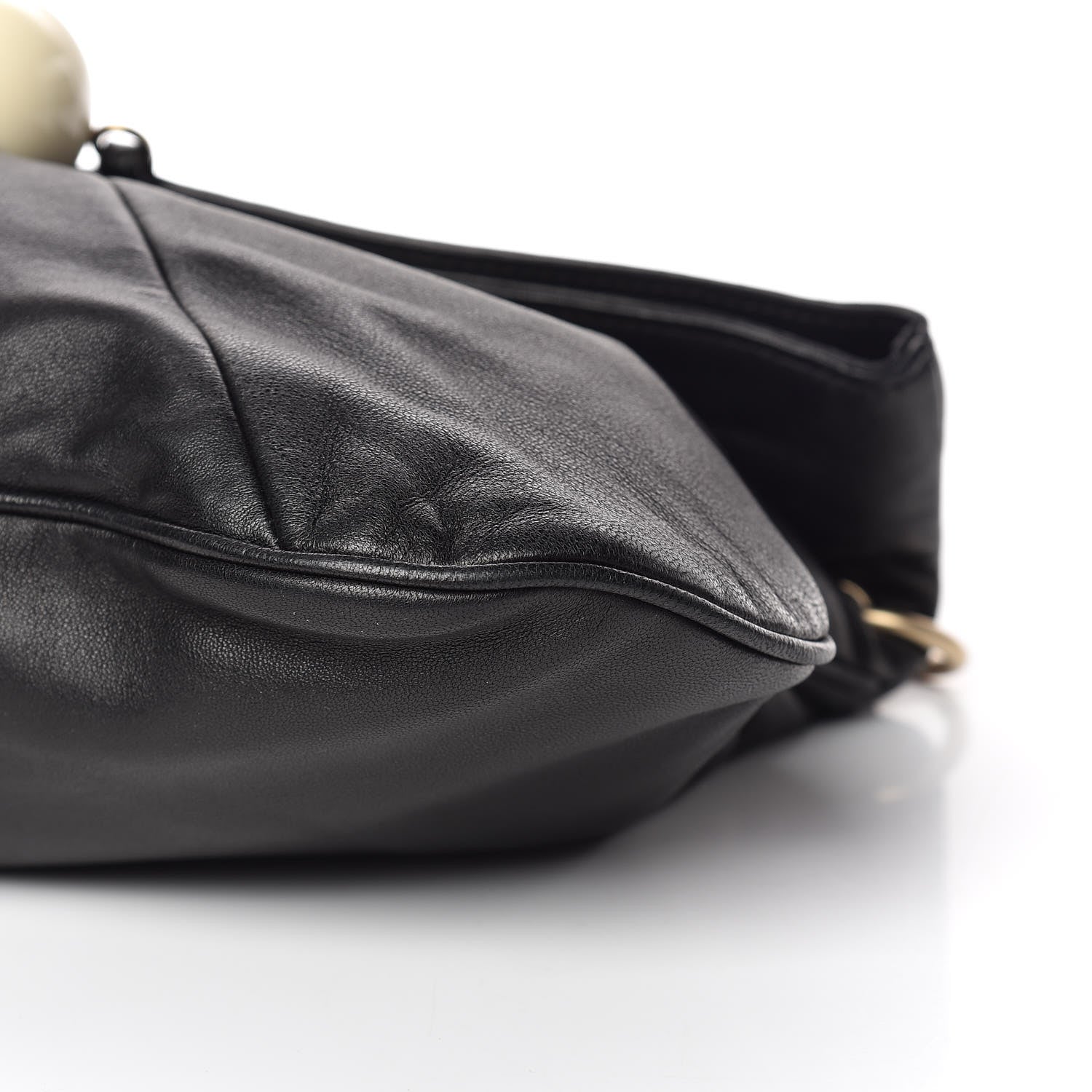 Chanel Lambskin Coco Ball Fold Over Bag Black 7 of 11