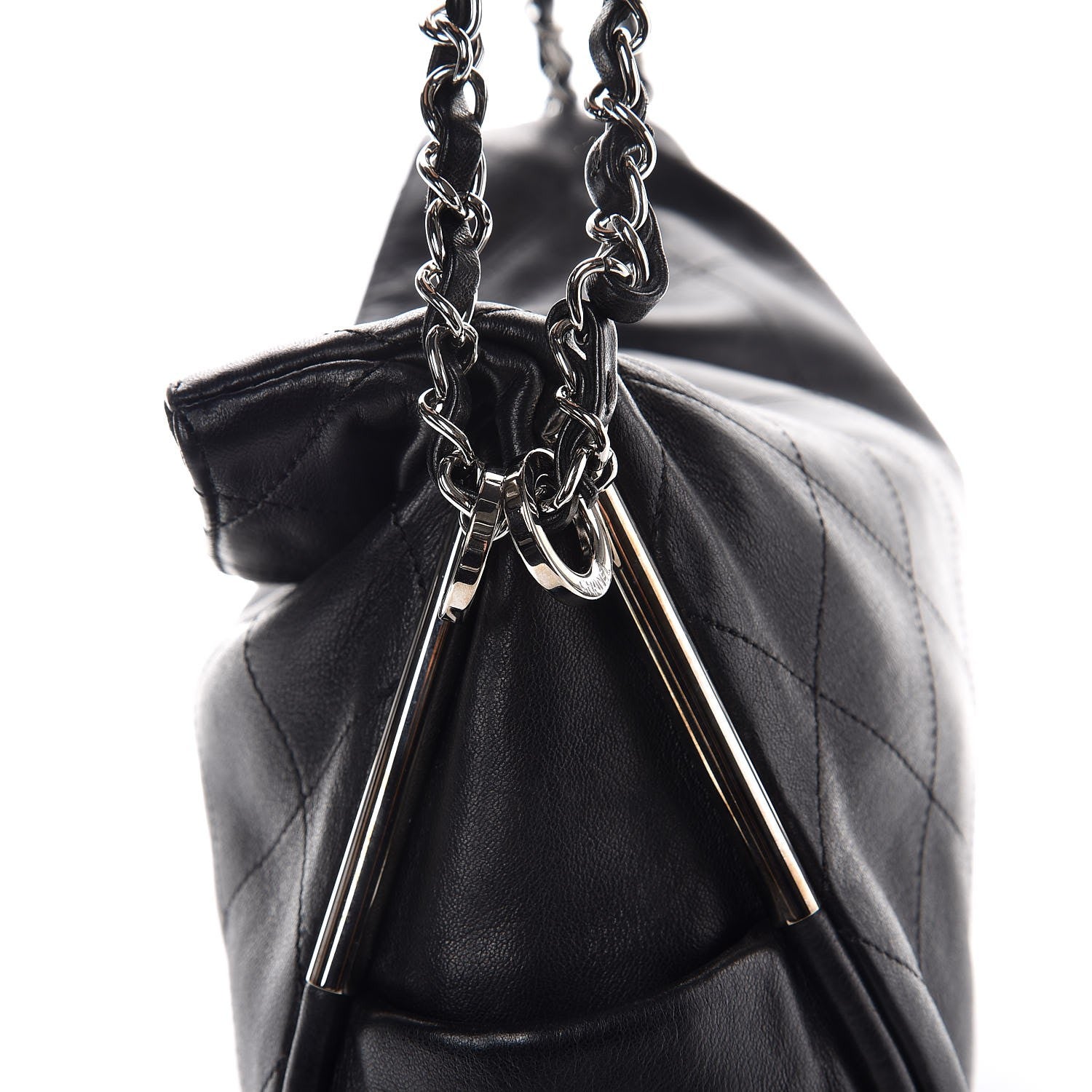 Chanel Lambskin Stitched Medium Ultimate Soft Tote Black 9 of 13