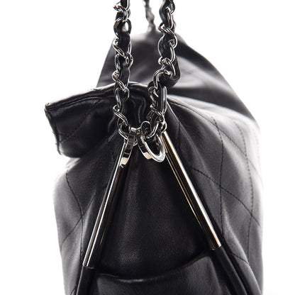 Chanel Lambskin Stitched Medium Ultimate Soft Tote Black 9 of 13