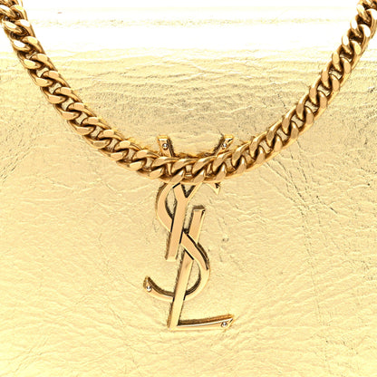 Saint Laurent Metallic Calfskin Monogram Chain Wallet Gold 7 of 9