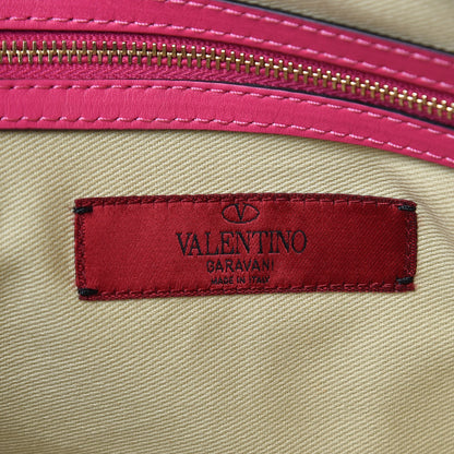 Valentino Garavani Vitello Monochrome Large Rockstud Zip Wristlet Pouch Pop Fuxia 6 of 10