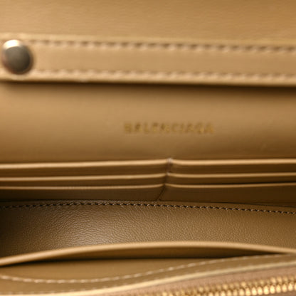 Balenciaga Metallic Smooth Calfskin Crystal Diagonal Allover Logo Hourglass Wallet Light Gold Crystal 5 of 8