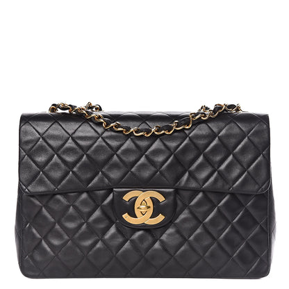Chanel Lambskin Quilted XL Jumbo Single Flap Black 1 of 15