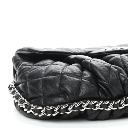 Chanel Washed Lambskin Quilted Medium Chain Around Messenger Black 6 of 10