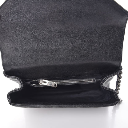 Saint Laurent Sheepskin Matelasse Chevron Monogram Medium College Bag Black 5 of 7