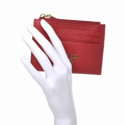 Prada Saffiano Metal Zip Card Holder Fuoco 2 of 7