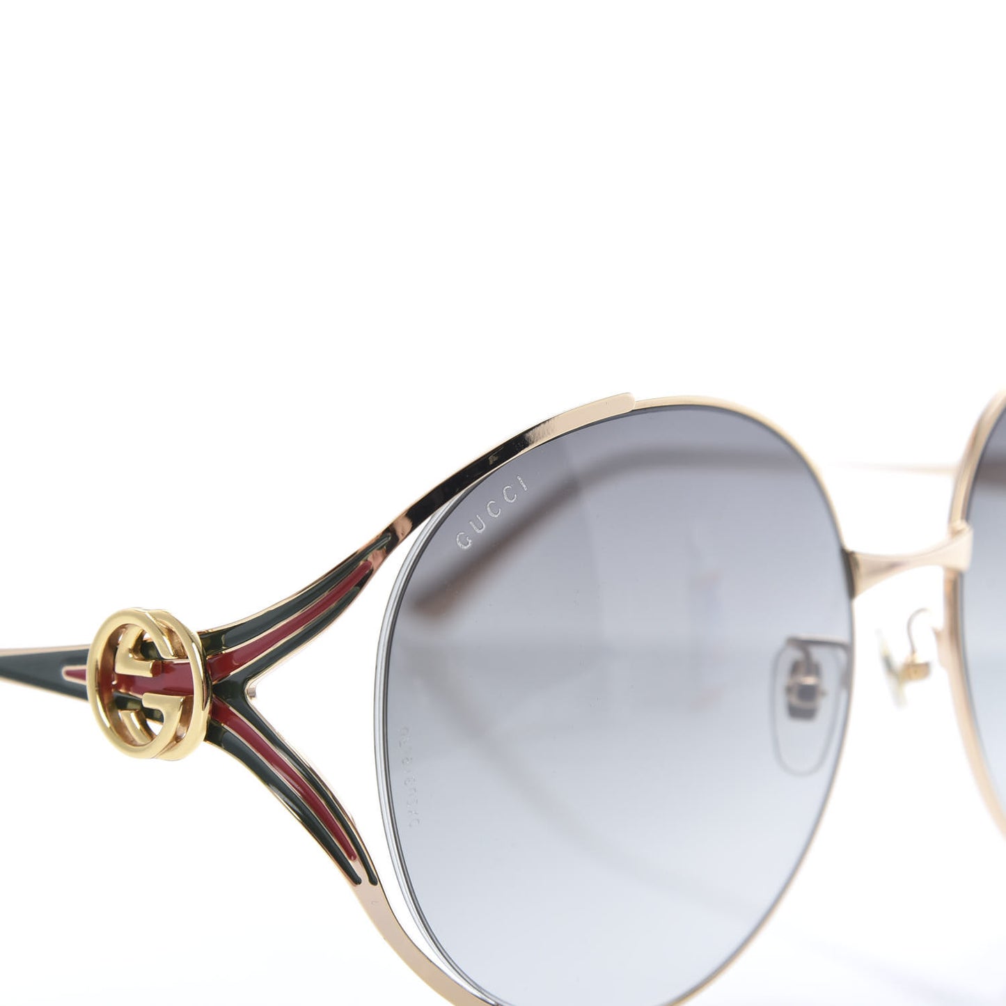 Metal Oversized Round Frame GG0225S Sunglasses Gold