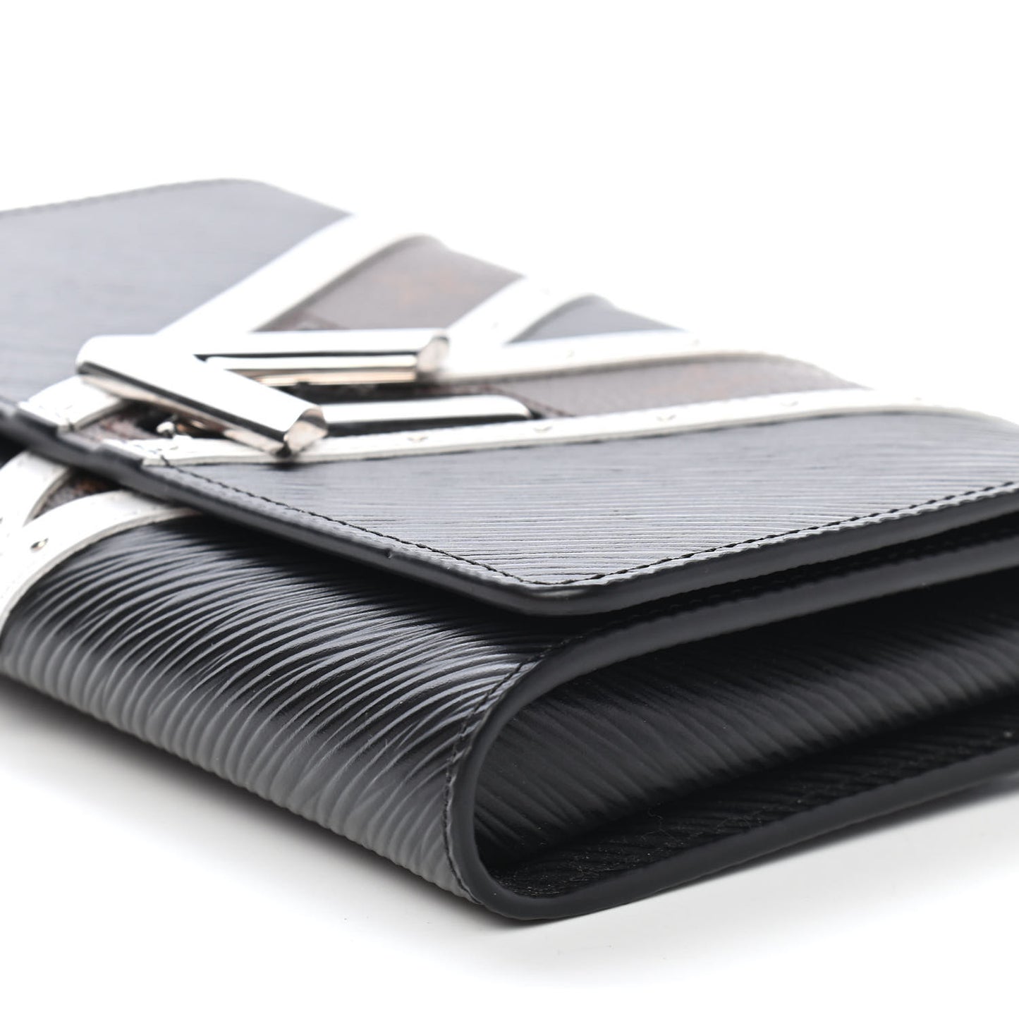 Epi Monogram Studded Twist Chain Wallet Black Black