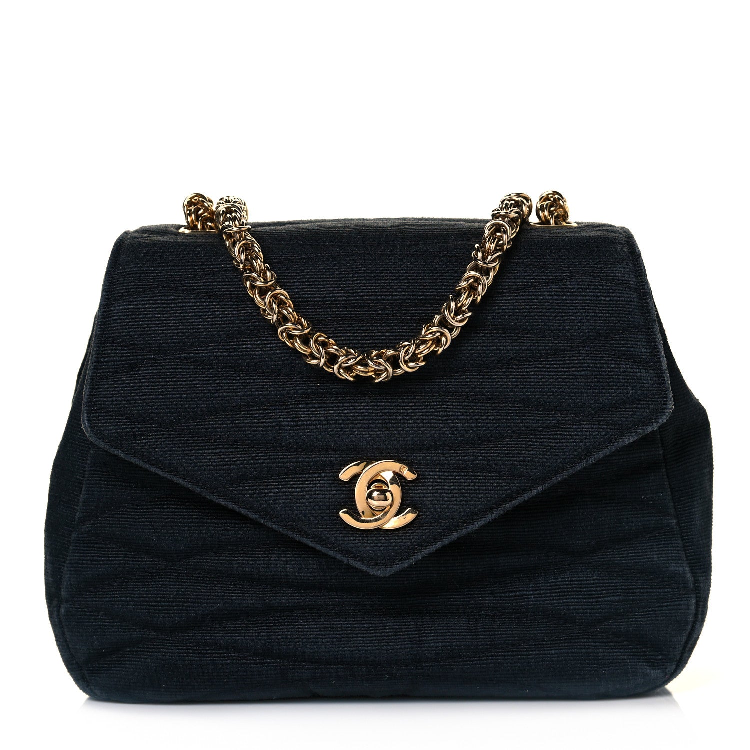 Chanel Grosgrain Canvas Quilted Envelope Flap Bag Black 1 of 8