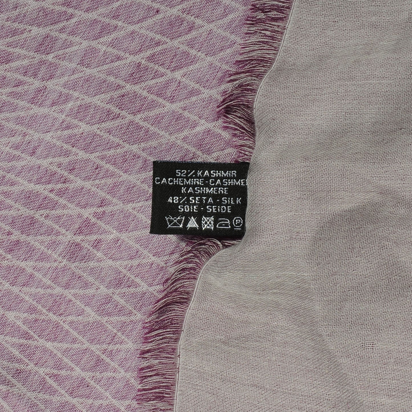 Cashmere Silk Spirograph Scarf Shawl Purple White