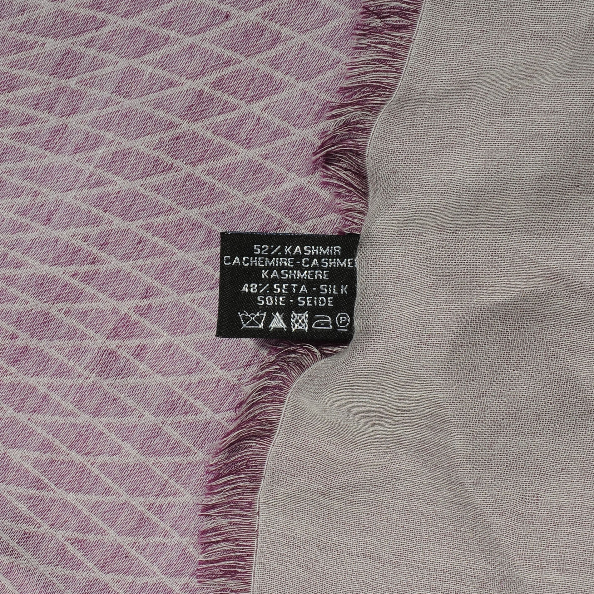 Chanel Cashmere Silk Spirograph Scarf Shawl Purple White 5 of 5