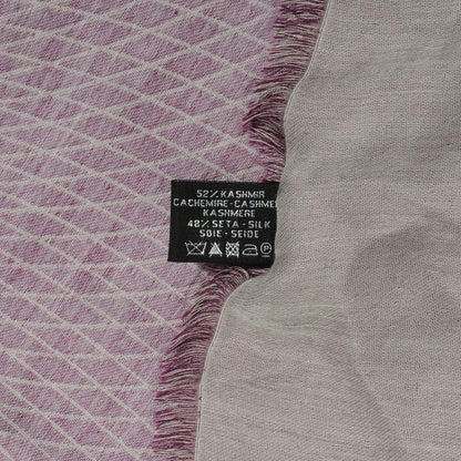 Chanel Cashmere Silk Spirograph Scarf Shawl Purple White 5 of 5