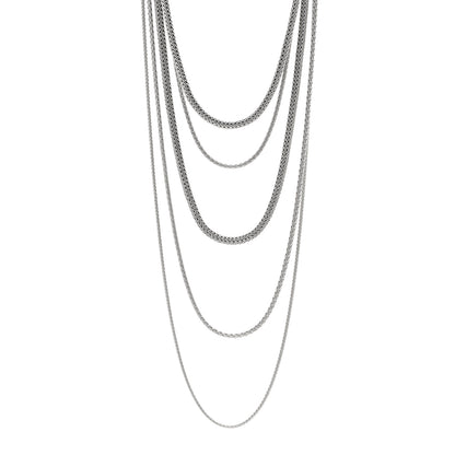 John Hardy Sterling Silver Classic Chain Multi Row Necklace 1 of 6