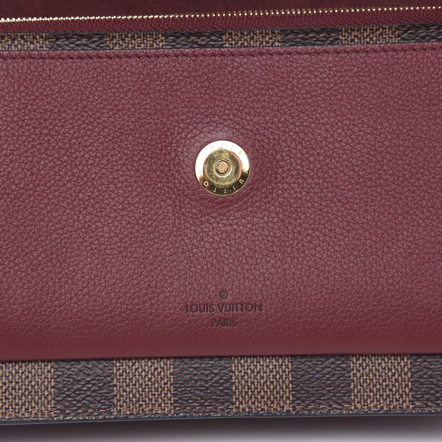 Louis Vuitton Damier Ebene Vavin Chain Wallet Red 6 of 10