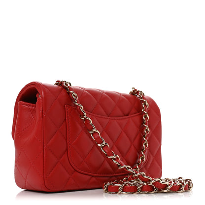 Chanel Lambskin Quilted Mini Rectangular Flap Red 3 of 11