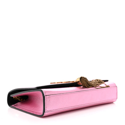 Saint Laurent Metallic Calfskin Small Classic Monogram Kate Tassel Satchel Pink 4 of 11